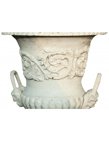 Vaso diam.125xH170 cm com base L35xDP35xH50 cm em ferro fundido - Biscottini.it Vaso diam.125xH170 cm com base L35xDP35xH50 cm em ferro fundido - Biscottini.it