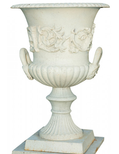Vaso diam.57xH80 cm con base L44xPR44xH69 cm in fusione di ghisa- Biscottini.it Vaso diam.57xH80 cm con base L44xPR44xH69 cm in fusione di ghisa- Biscottini.it