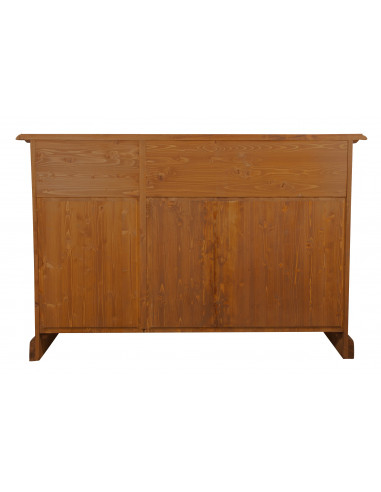 Credenza Country in legno massello di tiglio finitura noce 156x45x103 cm Credenza Country in legno massello di tiglio finitura noce 156x45x103 cm