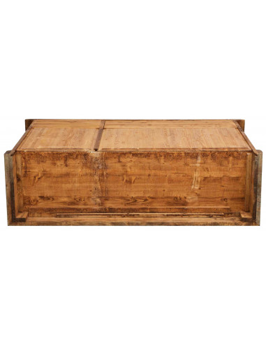 Credenza Country in legno massello di tiglio finitura noce 156x45x103 cm Credenza Country in legno massello di tiglio finitura noce 156x45x103 cm