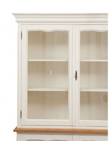 Credenza in legno massello di tiglio struttura bianca piano finitura naturale 175x41x207 cm Credenza in legno massello di tiglio struttura bianca piano finitura naturale 175x41x207 cm