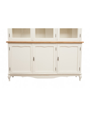 Credenza in legno massello di tiglio struttura bianca piano finitura naturale 175x41x207 cm Credenza in legno massello di tiglio struttura bianca piano finitura naturale 175x41x207 cm