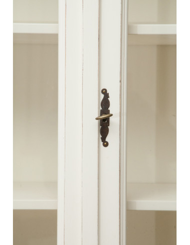 Aparador em madeira maciça de lima, estrutura branca, tampo com acabamento natural, 175x41x207 cm Aparador em madeira maciça de lima, estrutura branca, tampo com acabamento natural, 175x41x207 cm