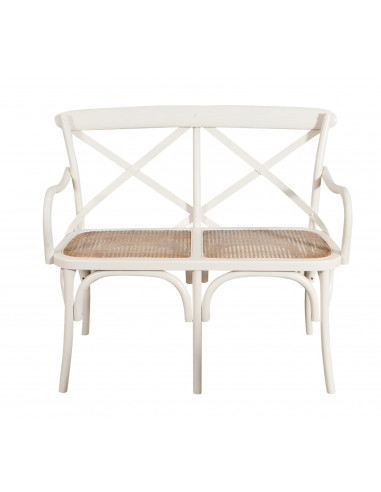 Divanetto due posti tipo thonet finitura bianco antico L91XPR40XH88 cm Divanetto due posti tipo thonet finitura bianco antico L91XPR40XH88 cm