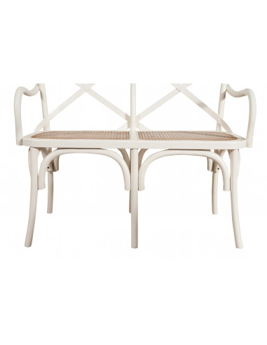 Divanetto due posti tipo thonet finitura bianco antico L91XPR40XH88 cm Divanetto due posti tipo thonet finitura bianco antico L91XPR40XH88 cm