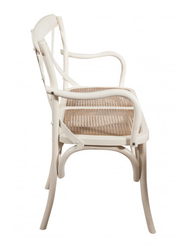 Divanetto due posti tipo thonet finitura bianco antico L91XPR40XH88 cm Divanetto due posti tipo thonet finitura bianco antico L91XPR40XH88 cm