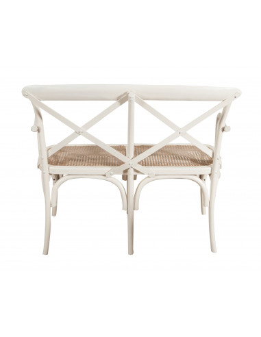 Divanetto due posti tipo thonet finitura bianco antico L91XPR40XH88 cm Divanetto due posti tipo thonet finitura bianco antico L91XPR40XH88 cm