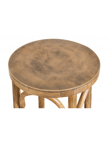 Sgabello tipo thonet in massello di frassino finitura noce chiaro anticato Diam.39XH75 cm Sgabello tipo thonet in massello di frassino finitura noce chiaro anticato Diam.39XH75 cm