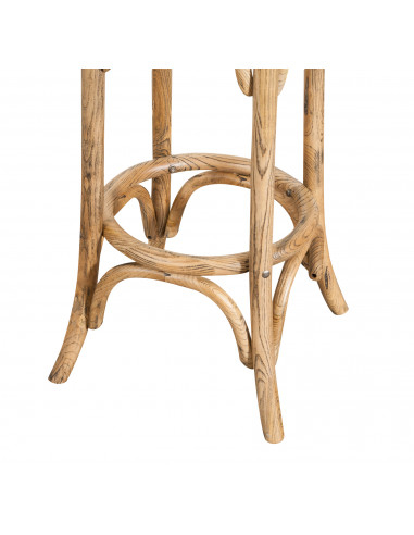 Sgabello tipo thonet in massello di frassino finitura noce chiaro anticato Diam.39XH75 cm Sgabello tipo thonet in massello di frassino finitura noce chiaro anticato Diam.39XH75 cm