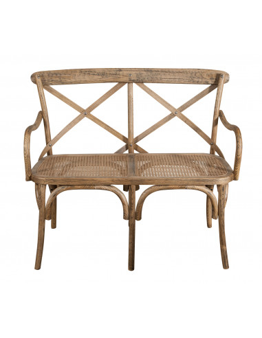 Divanetto due posti tipo thonet finitura noce chiaro L91XPR40XH88 cm Divanetto due posti tipo thonet finitura noce chiaro L91XPR40XH88 cm