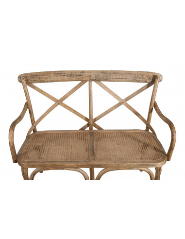 Divanetto due posti tipo thonet finitura noce chiaro L91XPR40XH88 cm Divanetto due posti tipo thonet finitura noce chiaro L91XPR40XH88 cm