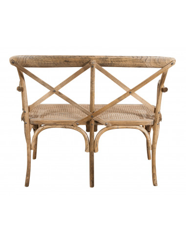 Divanetto due posti tipo thonet finitura noce chiaro L91XPR40XH88 cm Divanetto due posti tipo thonet finitura noce chiaro L91XPR40XH88 cm