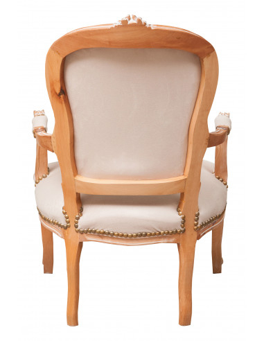 Poltrona francesa estilo Luís XVI em madeira maciça de faia L65XDP63XH100 cm Poltrona francesa estilo Luís XVI em madeira maciça de faia L65XDP63XH100 cm