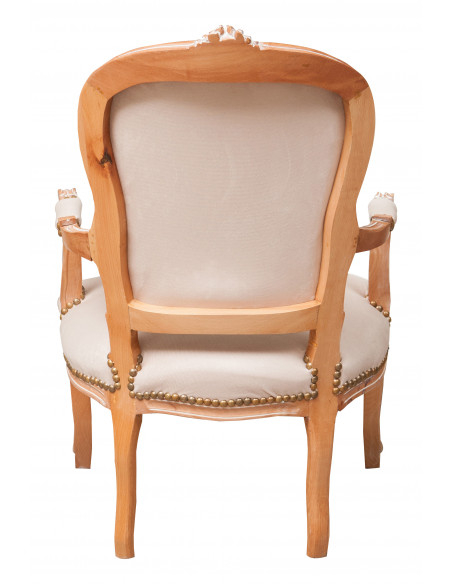 Poltrona francesa estilo Luís XVI em madeira maciça de faia L65XDP63XH100 cm