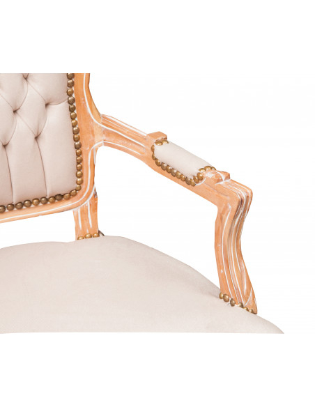 Poltrona stile francese Luigi XVI in legno massello di faggio L65XPR63XH100 cm