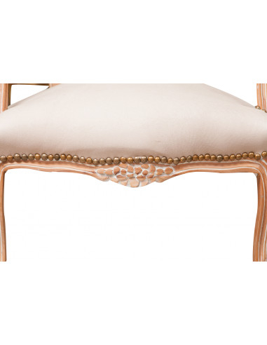 Poltrona francesa estilo Luís XVI em madeira maciça de faia L65XDP63XH100 cm Poltrona francesa estilo Luís XVI em madeira maciça de faia L65XDP63XH100 cm