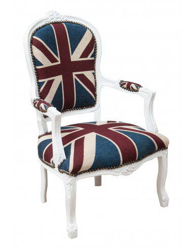 Poltrona stile francese Luigi XVI in legno massello di faggio L65XPR63XH100 cm