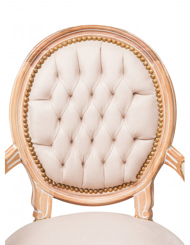 Poltrona francesa estilo Luís XVI em madeira maciça de faia Poltrona francesa estilo Luís XVI em madeira maciça de faia