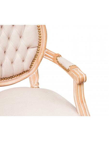 Poltrona francesa estilo Luís XVI em madeira maciça de faia