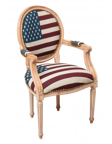 Poltrona stile francese Luigi XVI in legno massello di faggio L58XPR56XH101 cm