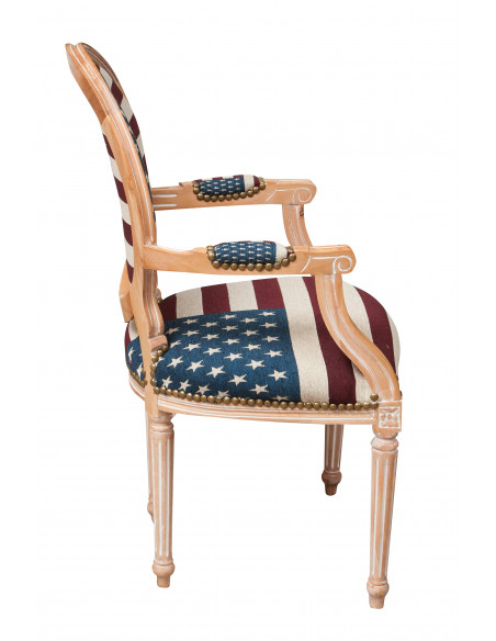 Poltrona stile francese Luigi XVI in legno massello di faggio L58XPR56XH101 cm