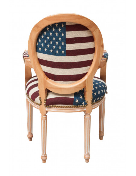 Poltrona stile francese Luigi XVI in legno massello di faggio L58XPR56XH101 cm