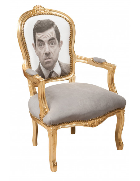 Poltrona stile francese Luigi XVI in legno massello di faggio L65XPR65XH98 cm