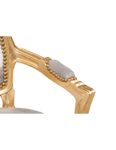 Poltrona stile francese Luigi XVI in legno massello di faggio L65XPR65XH98 cm Poltrona stile francese Luigi XVI in legno massello di faggio L65XPR65XH98 cm