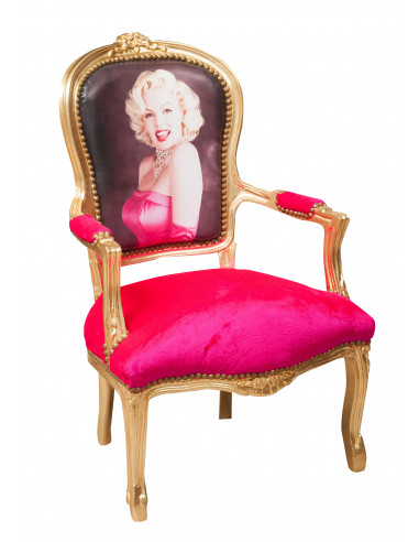 Poltrona stile francese Luigi XVI in legno massello di faggio L65XPR63XH100 cm