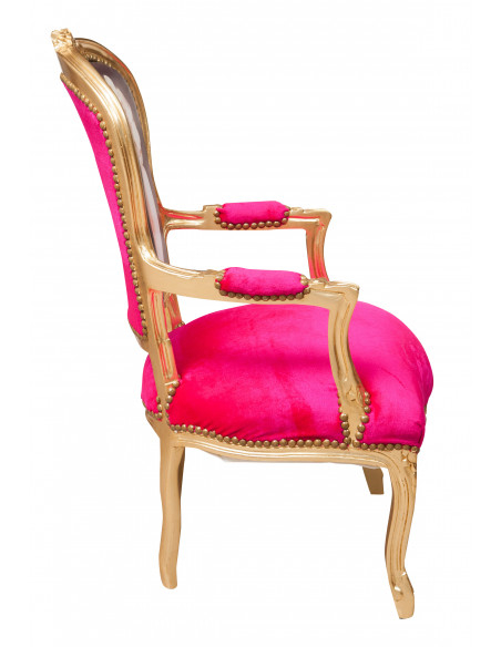 Poltrona stile francese Luigi XVI in legno massello di faggio L65XPR63XH100 cm