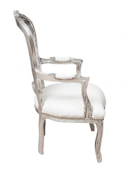 Poltrona stile francese Luigi XVI in legno massello di faggio L65XPR65XH98 cm