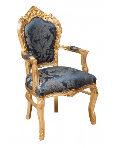 Poltrona francesa estilo Luís XVI em madeira maciça de faia L60XDP60XH107 cm