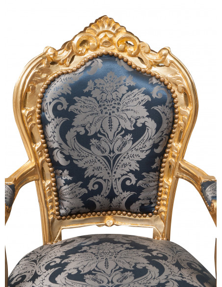 Poltrona stile francese Luigi XVI in legno massello di faggio L60XPR60XH107 cm