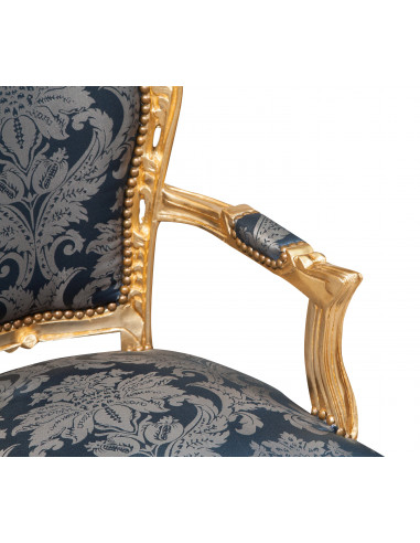 Poltrona francesa estilo Luís XVI em madeira maciça de faia L60XDP60XH107 cm Poltrona francesa estilo Luís XVI em madeira maciça de faia L60XDP60XH107 cm