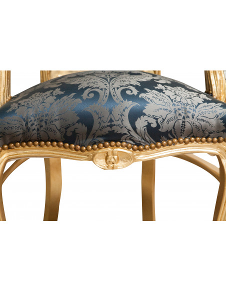 Poltrona stile francese Luigi XVI in legno massello di faggio L60XPR60XH107 cm
