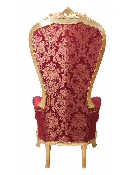 Poltrona a trono stile francese Luigi XVI in legno massello di faggio L95XPR90XH185 cm