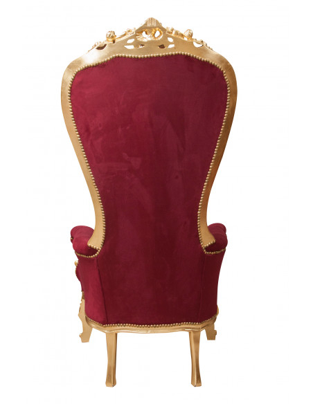 Poltrona a trono stile francese Luigi XVI in legno massello di faggio L95XPR90XH185 cm