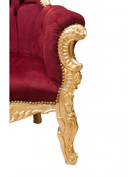Poltrona a trono stile francese Luigi XVI in legno massello di faggio L95XPR90XH185 cm