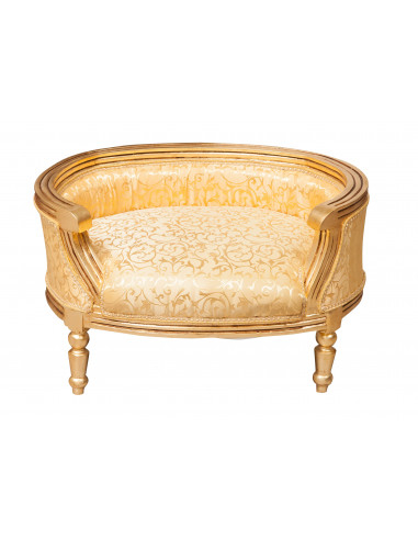 Pouf con schienale stile francese Luigi XVI in legno massello di faggio L74XPR53XH41 cm Pouf con schienale stile francese Luigi XVI in legno massello di faggio L74XPR53XH41 cm