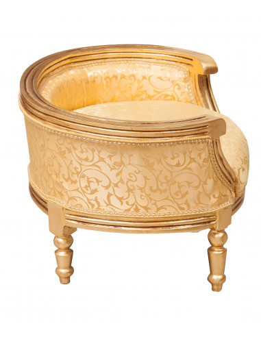 Pouf con schienale stile francese Luigi XVI in legno massello di faggio L74XPR53XH41 cm Pouf con schienale stile francese Luigi XVI in legno massello di faggio L74XPR53XH41 cm