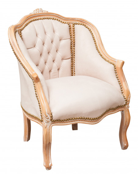 Poltrona stile francese Luigi XVI in legno massello di faggio L63XPR57XH80 cm
