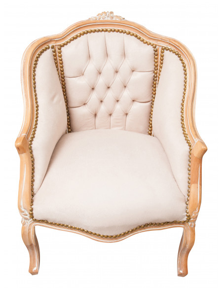 Poltrona stile francese Luigi XVI in legno massello di faggio L63XPR57XH80 cm