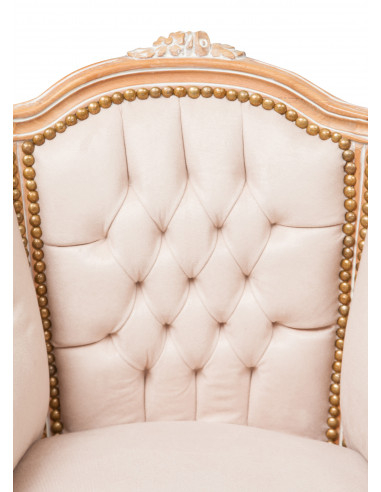 Poltrona francesa estilo Luís XVI em madeira maciça de faia L63XDP57XH80 cm Poltrona francesa estilo Luís XVI em madeira maciça de faia L63XDP57XH80 cm