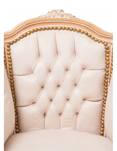 Poltrona stile francese Luigi XVI in legno massello di faggio L63XPR57XH80 cm