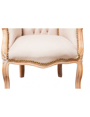 Poltrona stile francese Luigi XVI in legno massello di faggio L63XPR57XH80 cm Poltrona stile francese Luigi XVI in legno massello di faggio L63XPR57XH80 cm