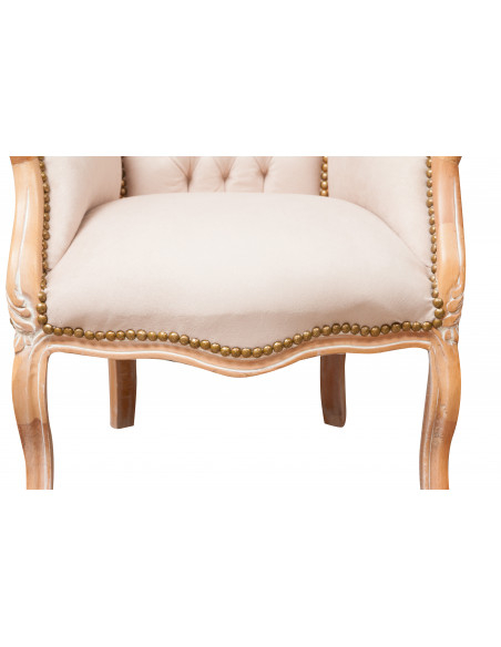 Poltrona stile francese Luigi XVI in legno massello di faggio L63XPR57XH80 cm