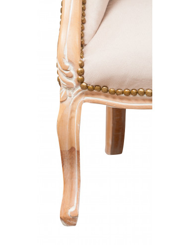 Poltrona stile francese Luigi XVI in legno massello di faggio L63XPR57XH80 cm Poltrona stile francese Luigi XVI in legno massello di faggio L63XPR57XH80 cm