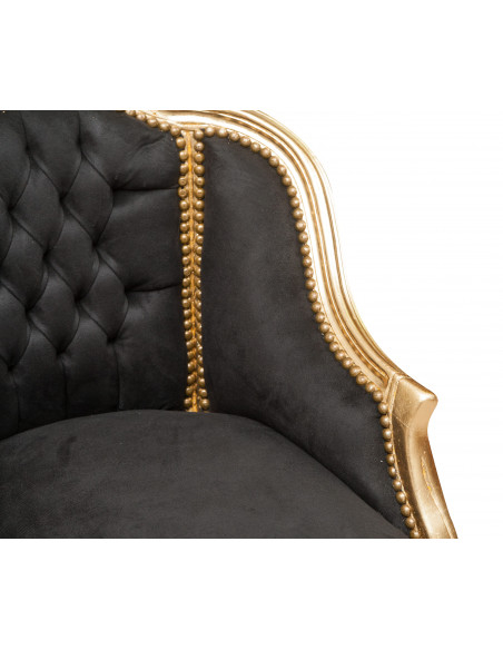 Poltrona francesa estilo Luís XVI em madeira maciça de faia L63XDP57XH80 cm