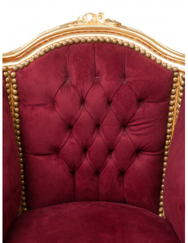 Poltrona stile francese Luigi XVI in legno massello di faggioL63XPR57XH80 cm Poltrona stile francese Luigi XVI in legno massello di faggioL63XPR57XH80 cm