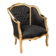 Poltrona stile francese Luigi XVI in legno massello di faggio L82XPR80XH94 cm